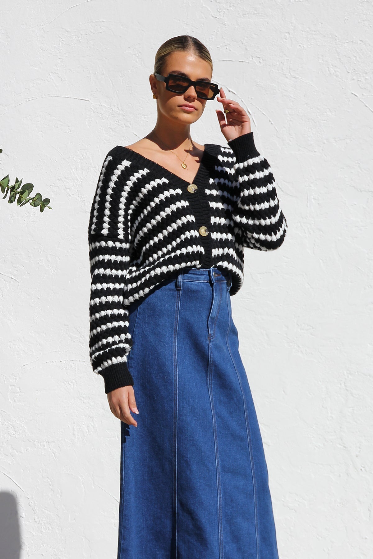 Jupe Midi Denim Femme Coupe Droite Classique-Skirts-Marais Paris-Marais Paris