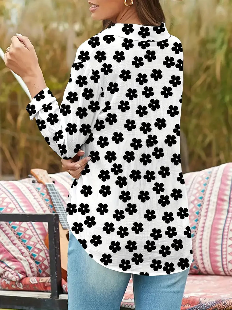 Marais Paris Blouse Élégante à Motifs Floraux - Design Relaxé-Shirts-Marais Paris-Marais Paris