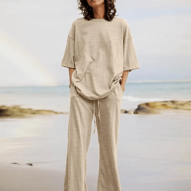 Ensemble Actif Détente - Haut Ample et Pantalons Larges-Women Set-Marais Paris-Kaki-S-Marais Paris