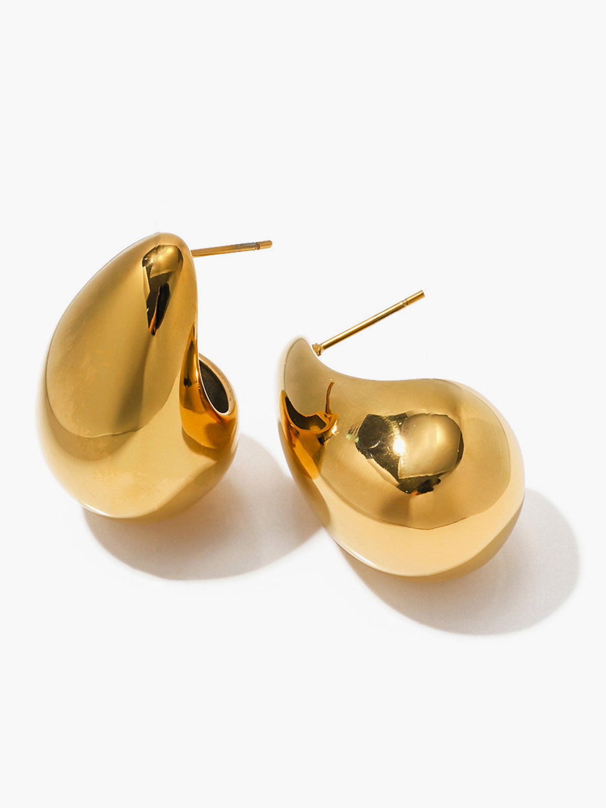 Boucles d'oreilles pendantes sculpturales - Design minimaliste moderne-accessories-Marais Paris-Or-Marais Paris