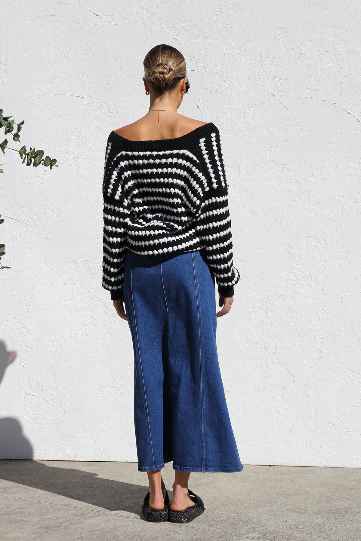 Jupe Midi Denim Femme Coupe Droite Classique-Skirts-Marais Paris-Marais Paris