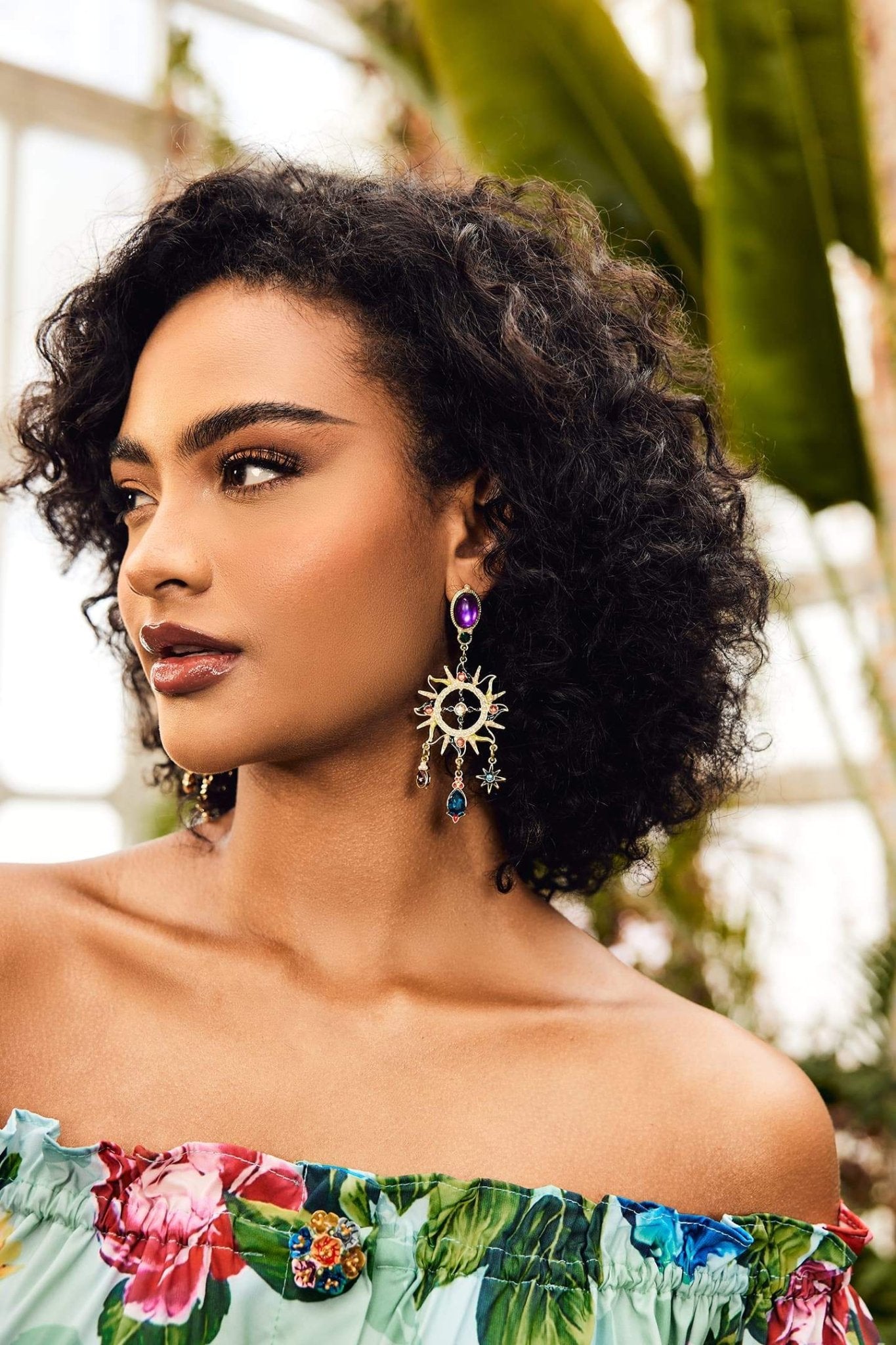 Boucles d'Oreilles Soleil Bohème - Design Gemstones, Style Bohème-Earrings-Marais Paris-Or-Marais Paris