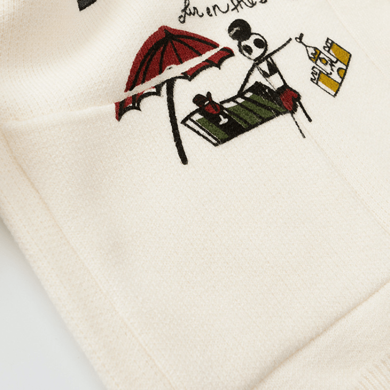 Cardigan Oversized avec Broderies Ludiques pour Femmes-Women Cardigans-Marais Paris-Marais Paris