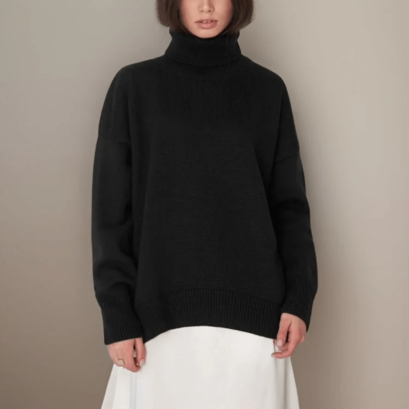 Marais Paris Pull Turtleneck Oversized Chic pour Femmes et Hommes-Women Sweaters-Marais Paris-Black-S-Marais Paris