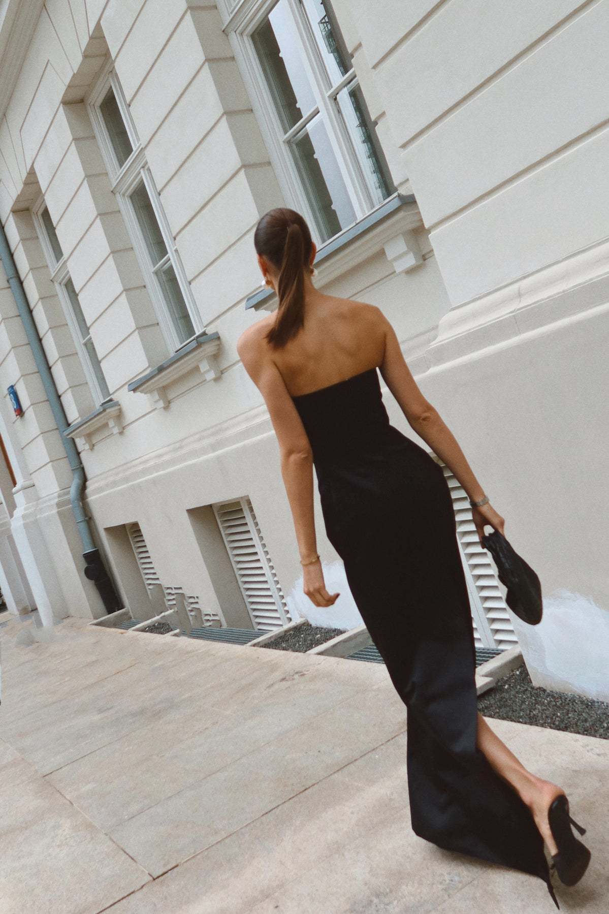 Robe de Soirée Strapless avec Nœud et Découpe Clé-Maxi Dresses-Marais Paris-Marais Paris