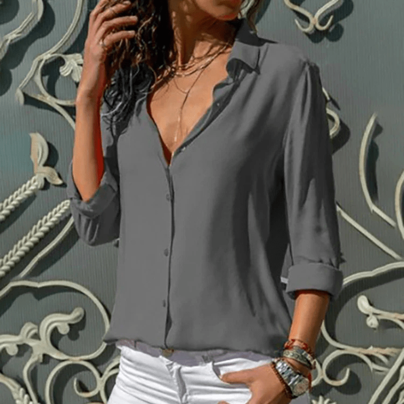 Marais Paris Blouse Chic et Décontractée pour Sorties-Women Blouse-Marais Paris-Gris-S-Marais Paris
