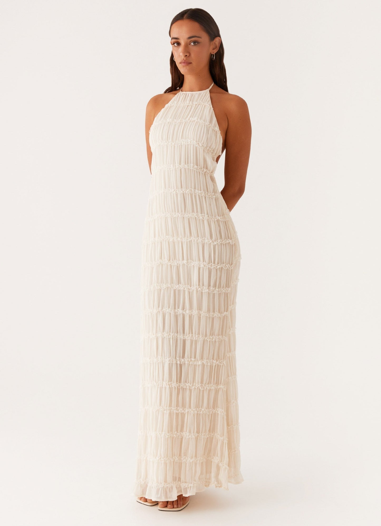 Robe Maxi Femme – Col Halter, Tissu Texturé, Élégante, Marais Paris-83499-4038ce20-5559-4034-8927-20d0a63c0aa3