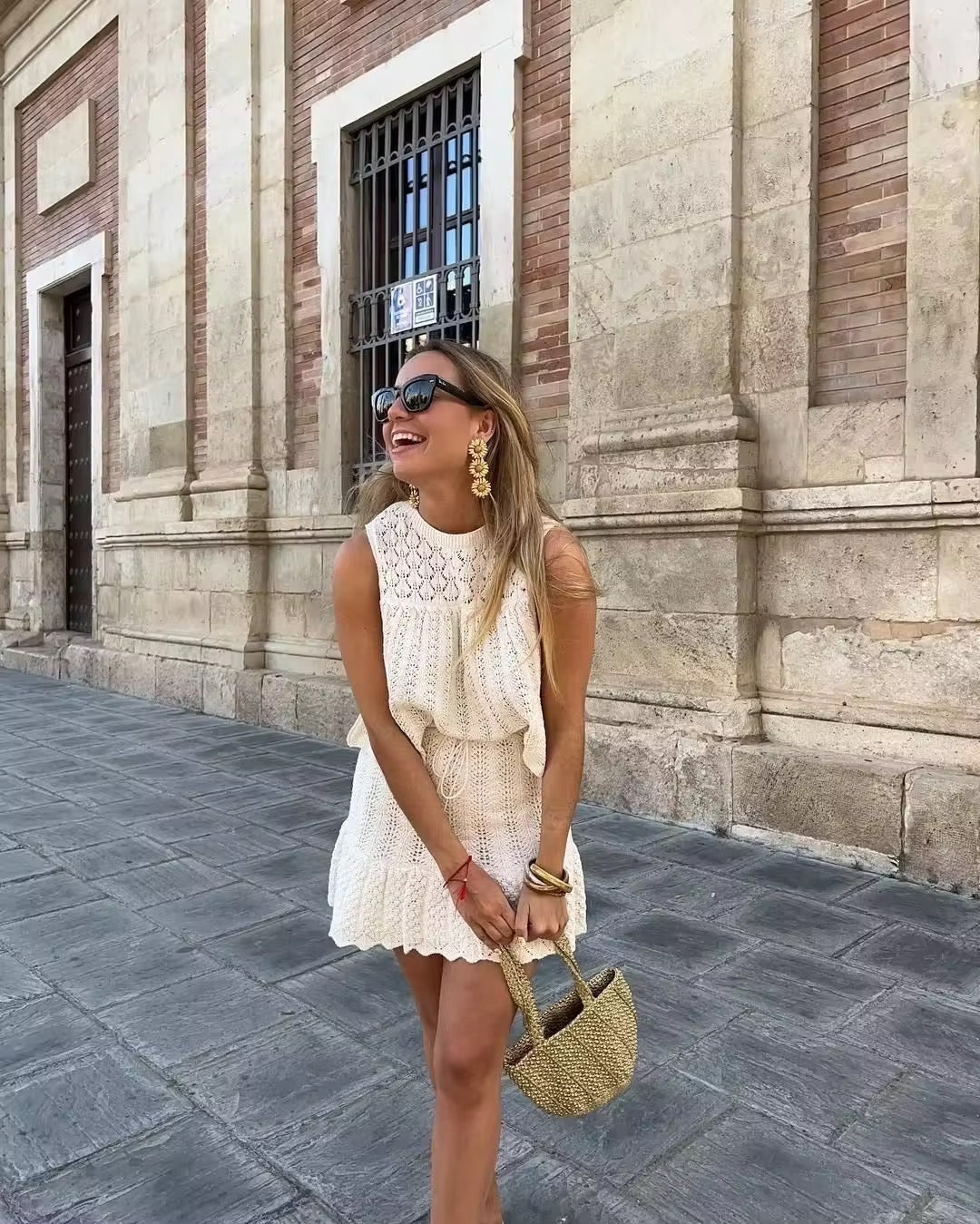 Ensemble Deux Pièces Femme – Top Tricoté & Jupe A-Line Bohème-Dresses-Marais Paris-Marais Paris