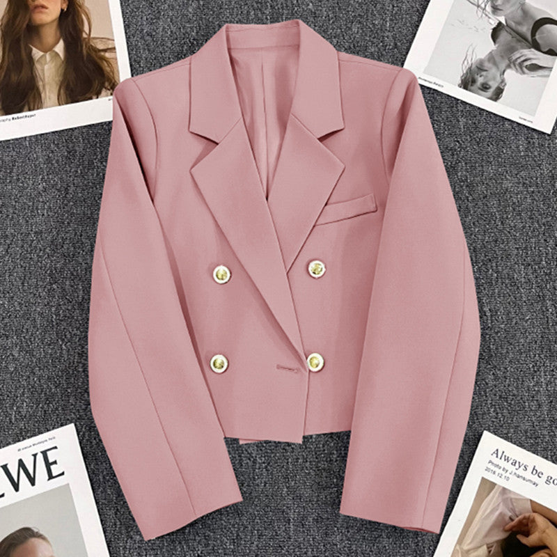 Marais Paris Blazer Cropped Chic et Sophistiqué pour Femmes-Marais Paris-Rose-S-Marais Paris