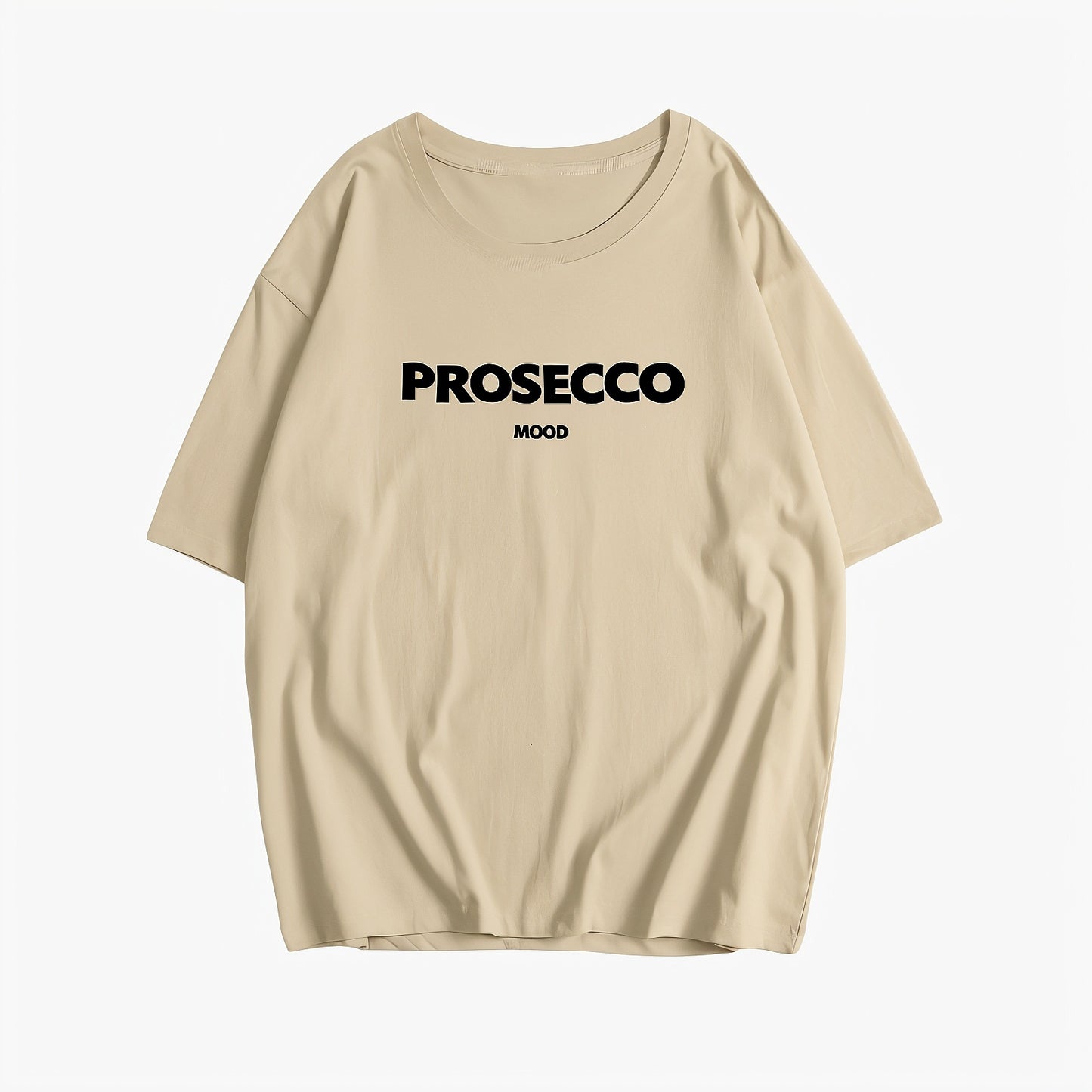T-shirt Femme Graphique Prosecco Mood - Coupe Décontractée-Marais Paris-Beige-M-Marais Paris