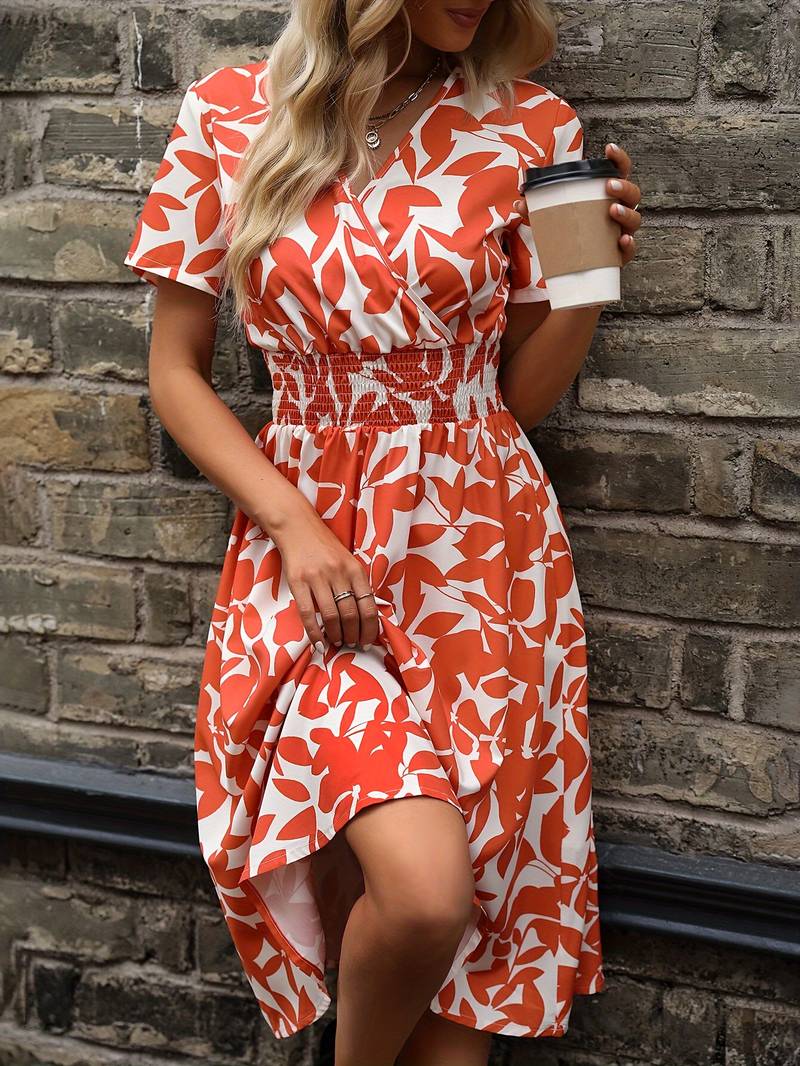 Marais Paris Robe Fleurie Chic et Décontractée pour Été-Short dress-Marais Paris-Marais Paris