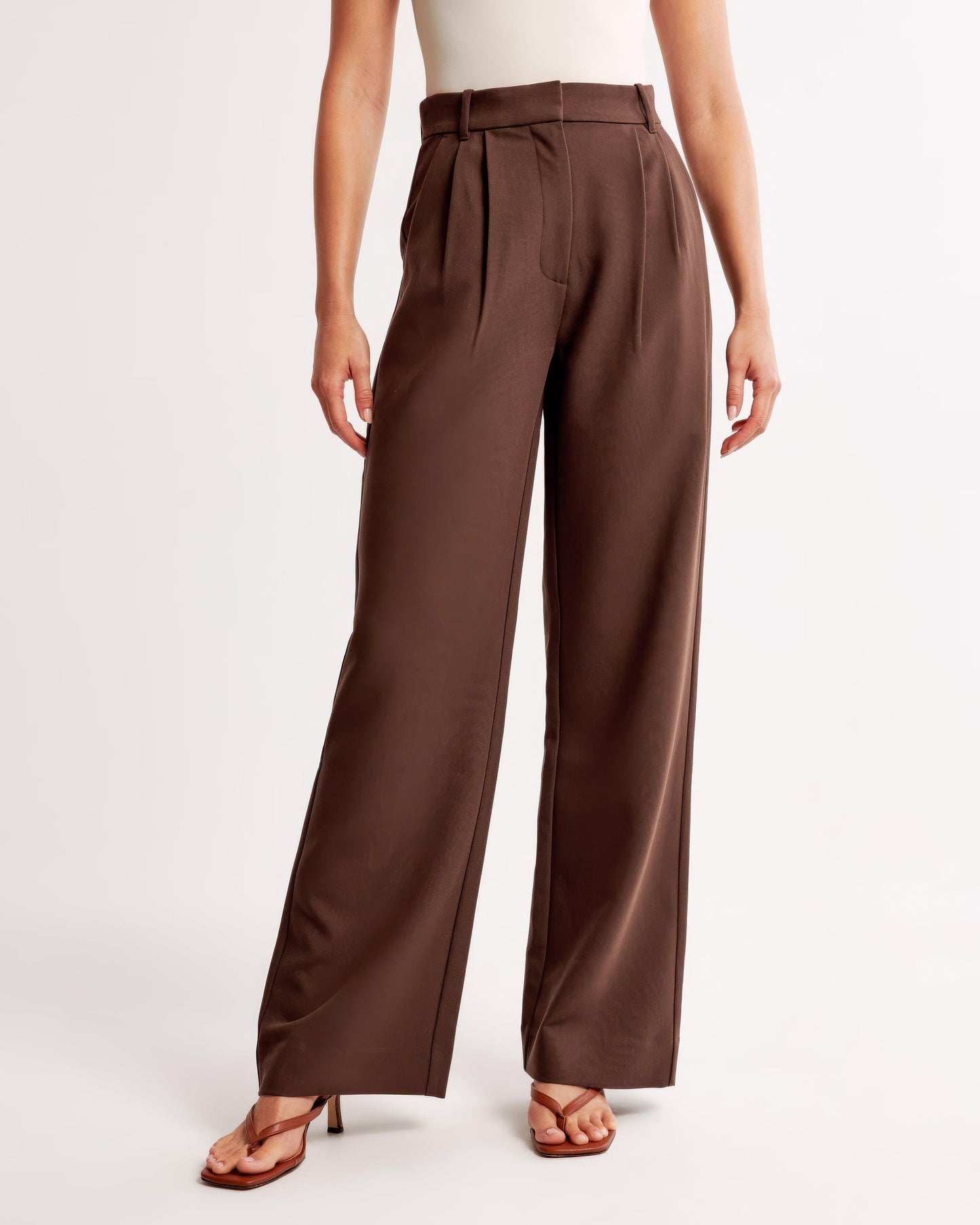 Pantalon Jambe Large Taille Haute Coupe Moderne-Pants-Marais Paris-Marais Paris