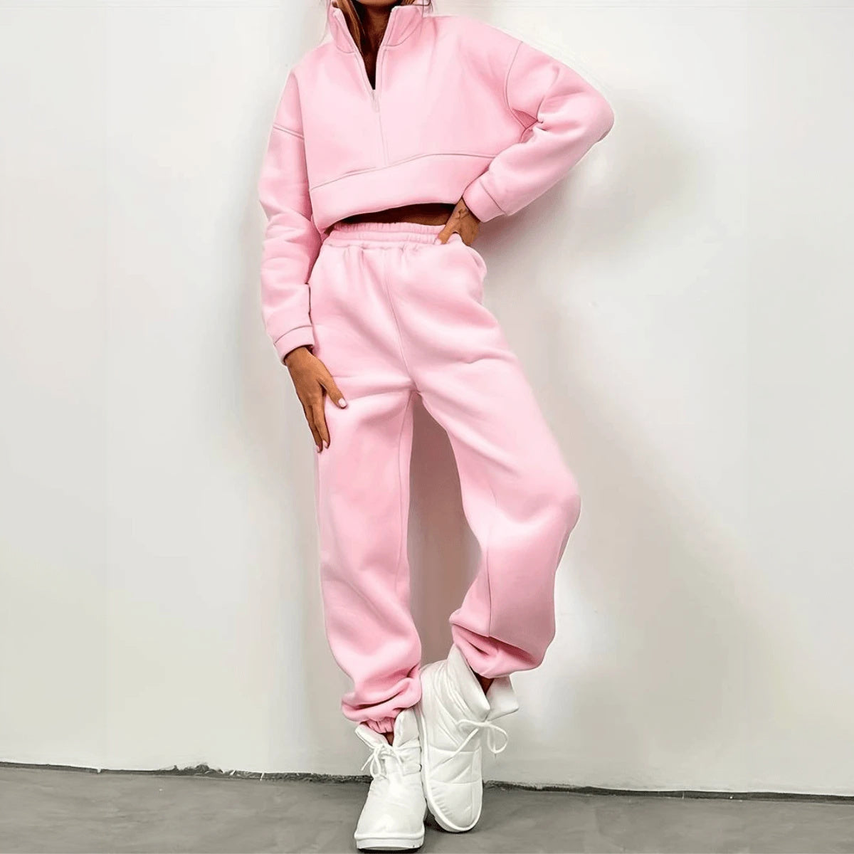 Ensemble Actif Élégant - Sweat Zippé et Joggers-Long set-Marais Paris-Marais Paris