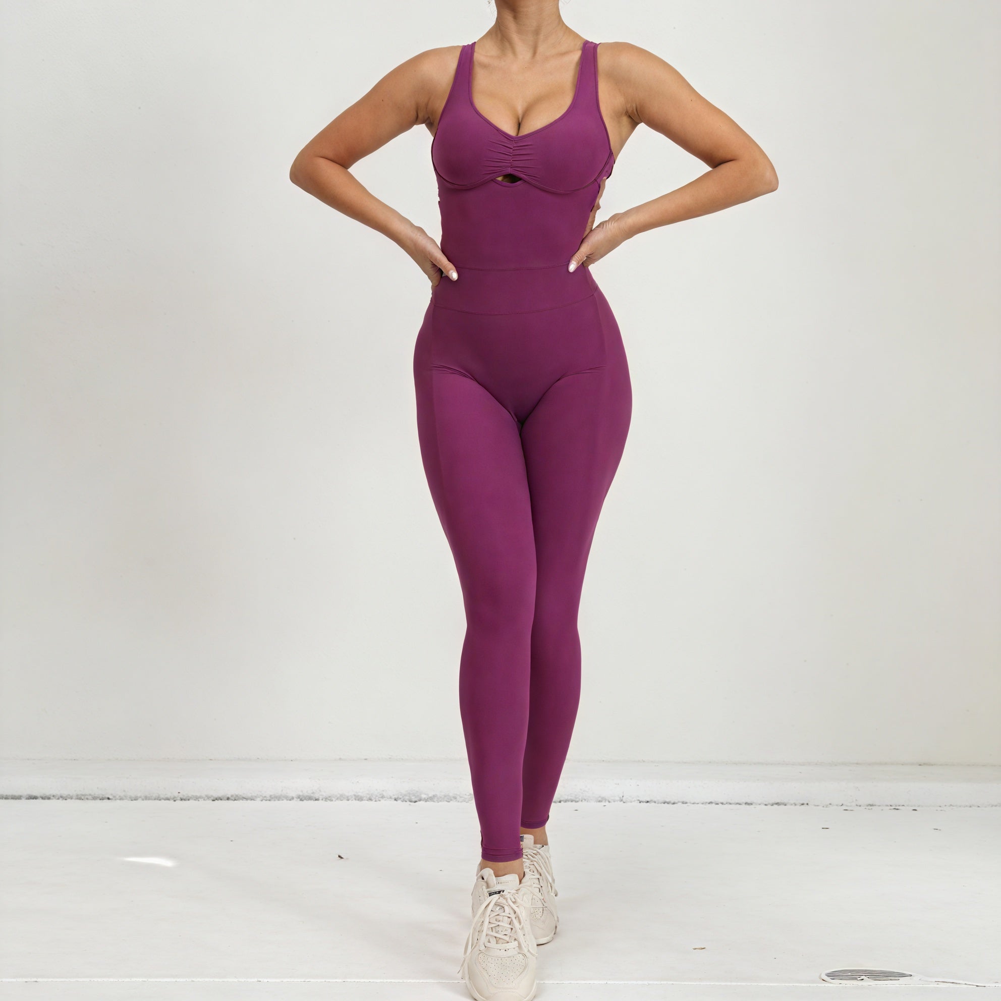 Ensemble Actif Femme - Soutien-gorge et Leggings Taille Haute-Jumpsuits-Marais Paris-Violet-S-Marais Paris