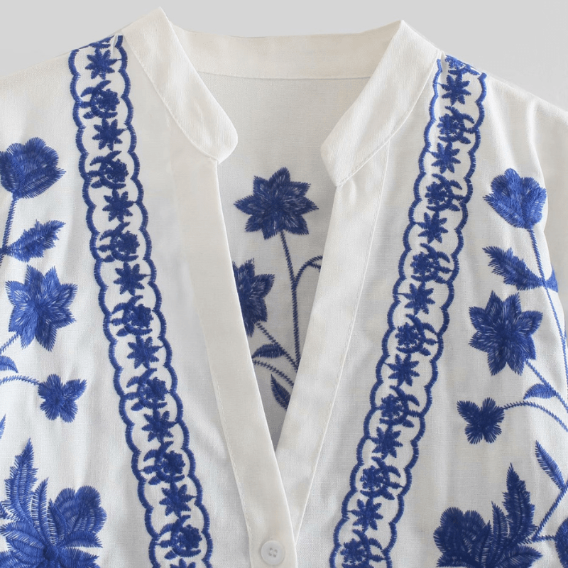 Veste Boho Élégante avec Broderies Florales-Women Cardigans-Marais Paris-Marais Paris