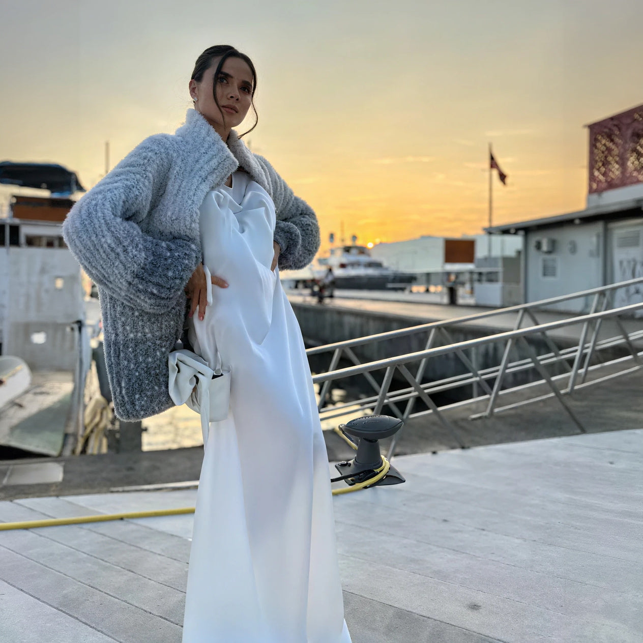 Robe Élégante et Cardigan Chic pour Femmes-Pullover-Marais Paris-Argent-XS-Marais Paris