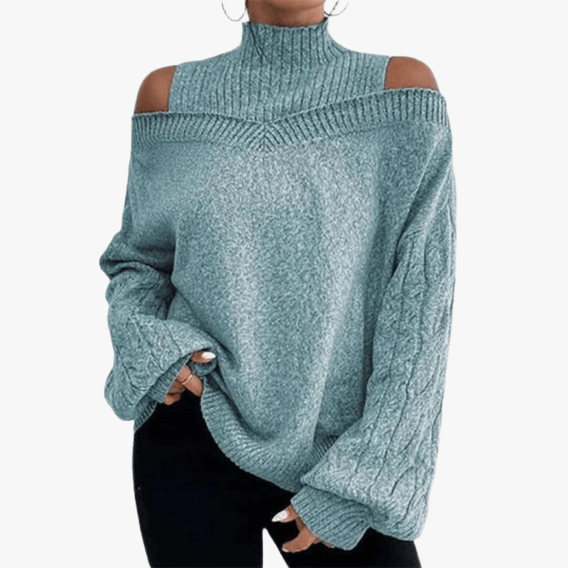 Sweater Off-the-Shoulder Tendance pour Femmes - Confort et Style-Women Sweaters-Marais Paris-Bleu Clair-S-Marais Paris