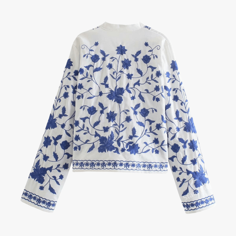 Veste Boho Élégante avec Broderies Florales-Women Cardigans-Marais Paris-Marais Paris