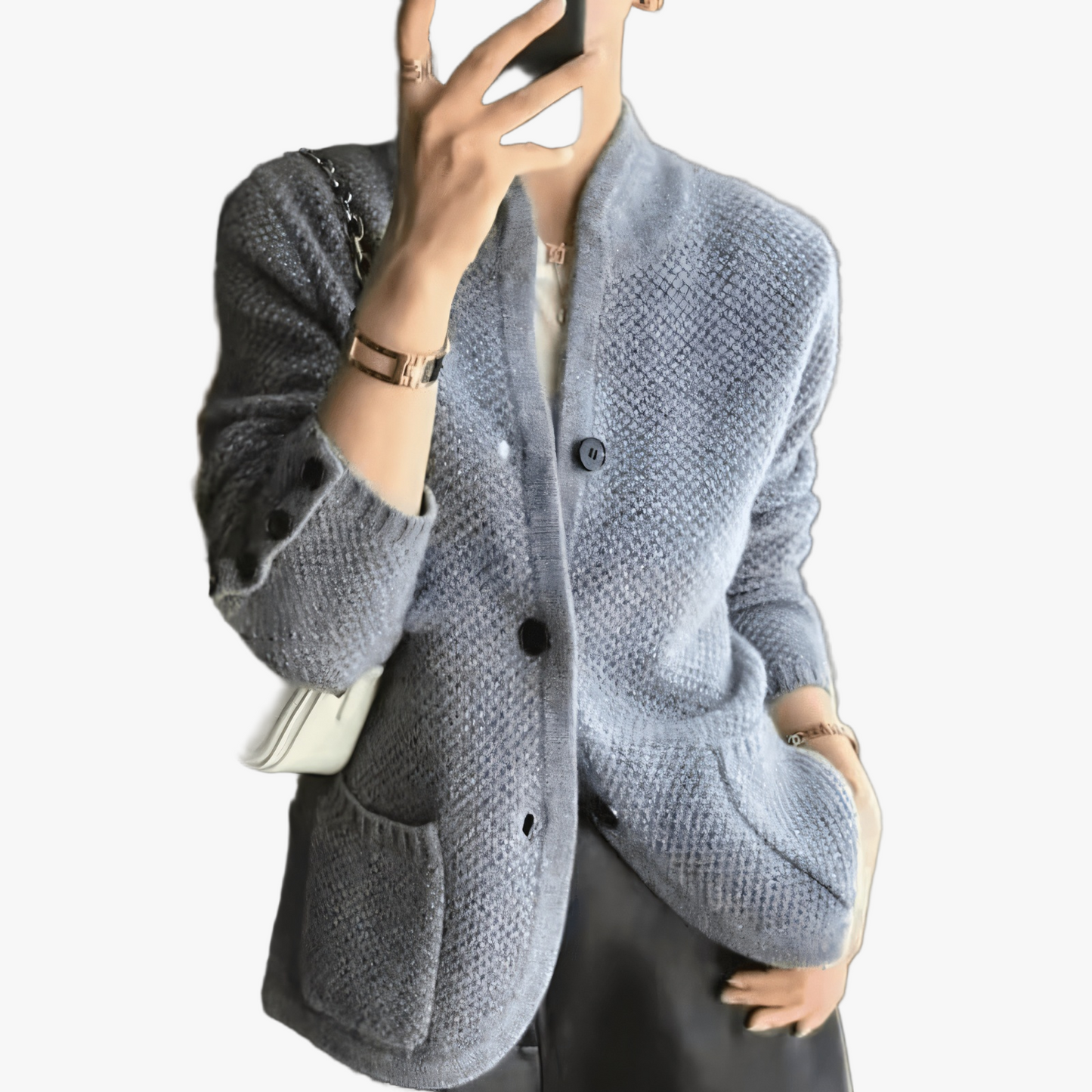 Veste Chic Casual - Élégance et Confort pour Femmes-Women Cardigans-Marais Paris-Gris-M-Marais Paris