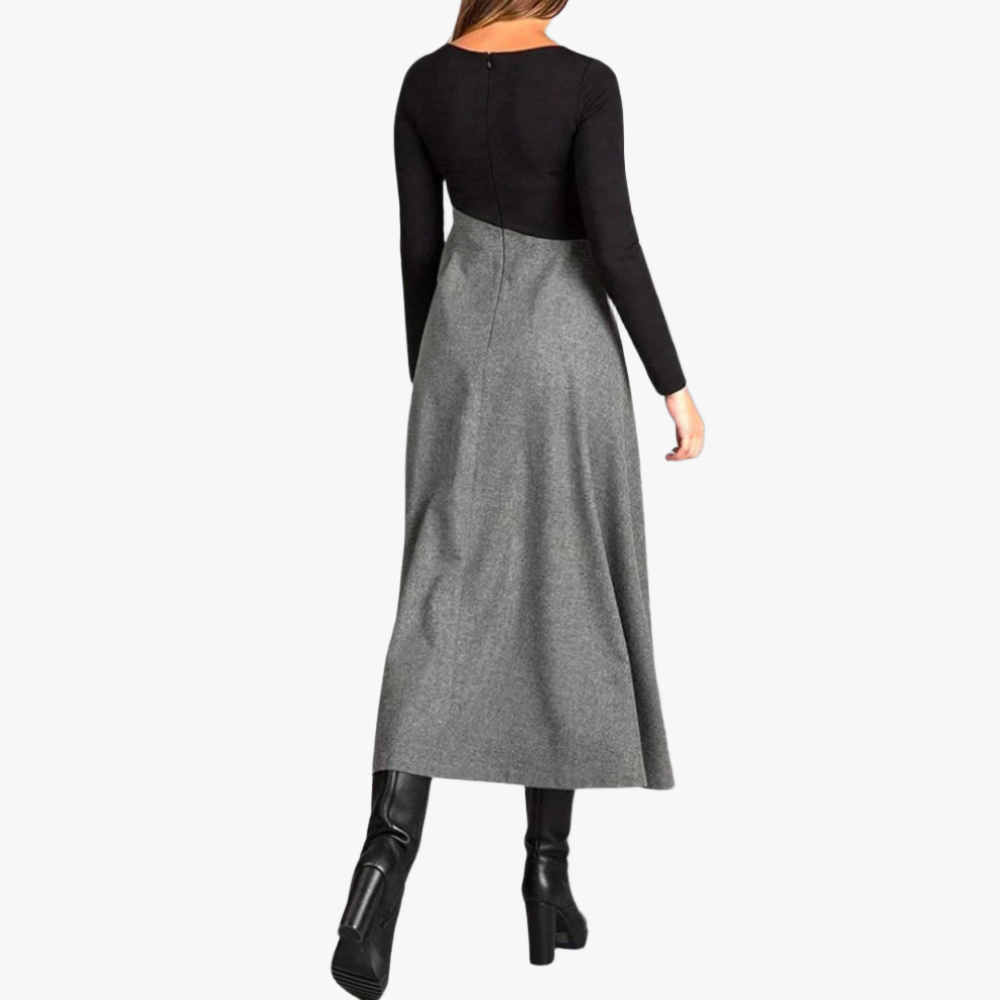 Robe Élégante à Manches Longues - Silhouette A-line-Marais Paris-Marais Paris