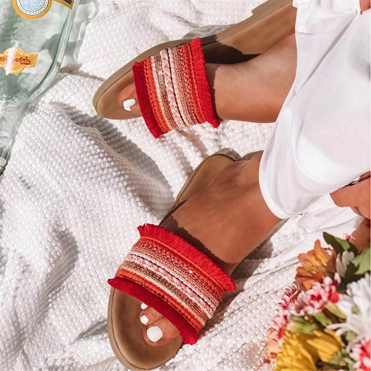 Femme Sandales Mules Plates – Lanières Ornées de Perles et Franges, Style Bohème-73650-6b375973-0c6b-4314-9cfd-063819120b20