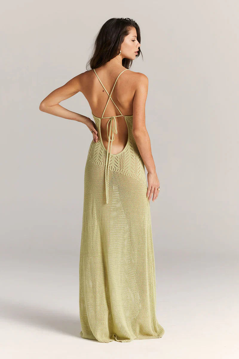 Marais Paris Robe Maxi Femme Maille Ajourée, Bretelles Fines, Découpes Florales-83282-762c1fb4-059f-4e9e-9446-7159ed5b2a38