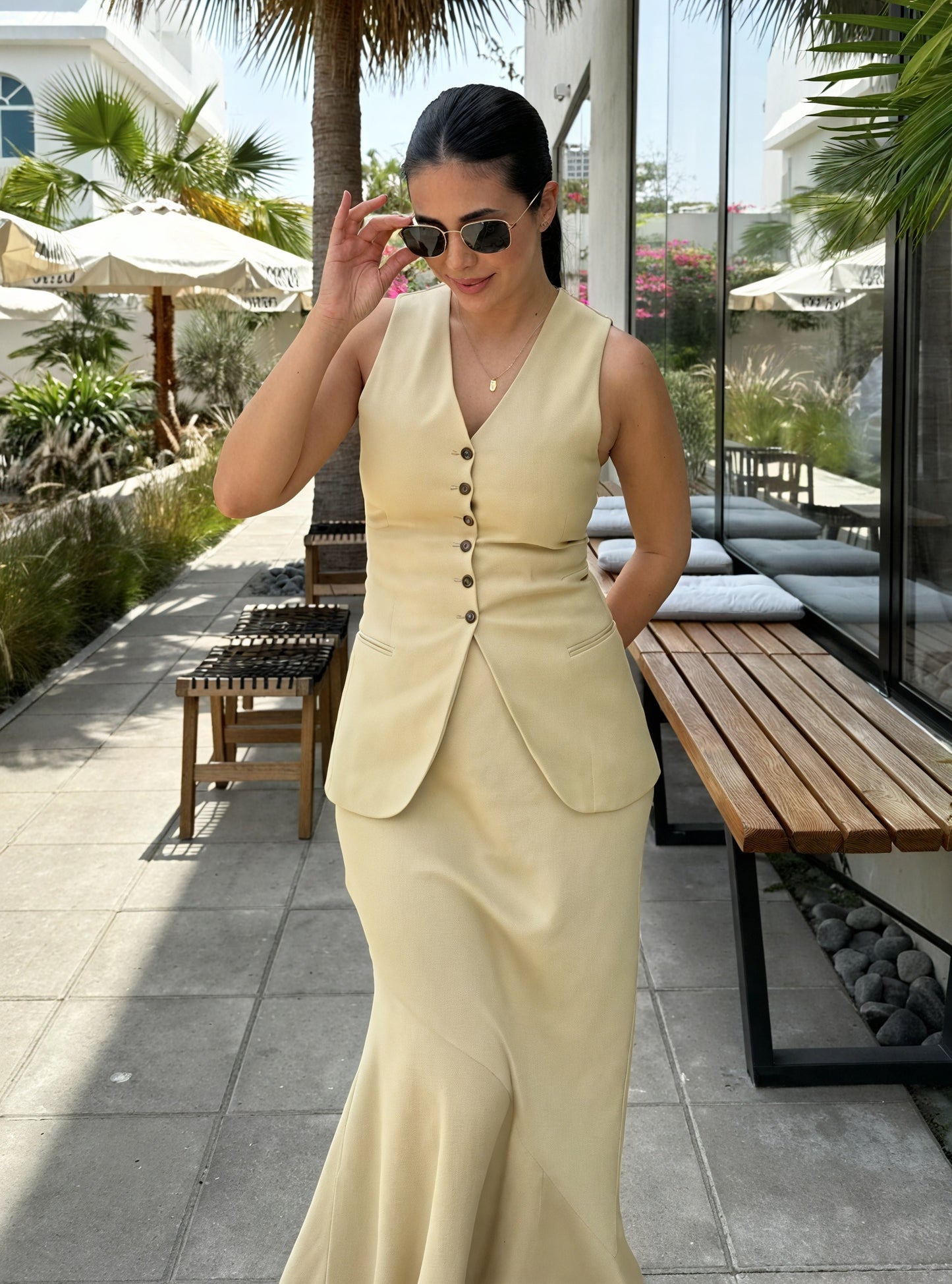 Gilet Tailleur Femme - Coupe Ajustée, Boutons Décoratifs-Marais Paris-Marais Paris