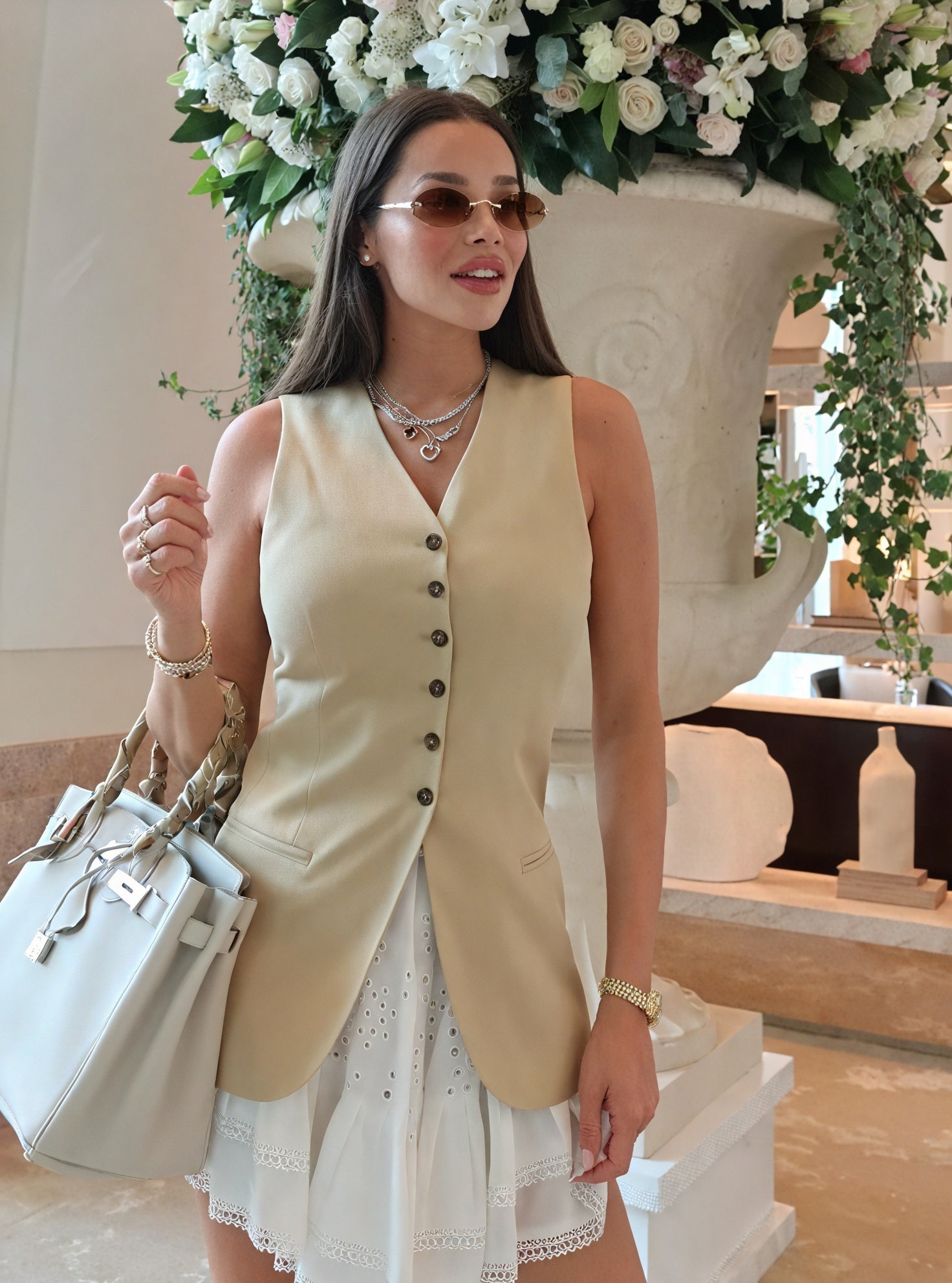 Gilet Tailleur Femme - Coupe Ajustée, Boutons Décoratifs-Marais Paris-Marais Paris