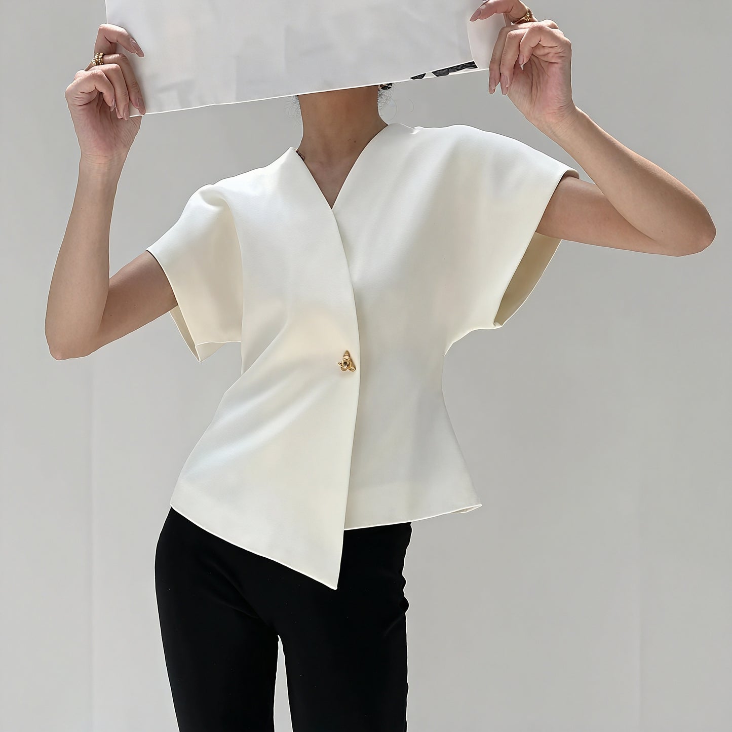 Top Structuré Femme - Coupe Cache-Cœur, Manches Larges-Falling for Autumn-Marais Paris-Marais Paris