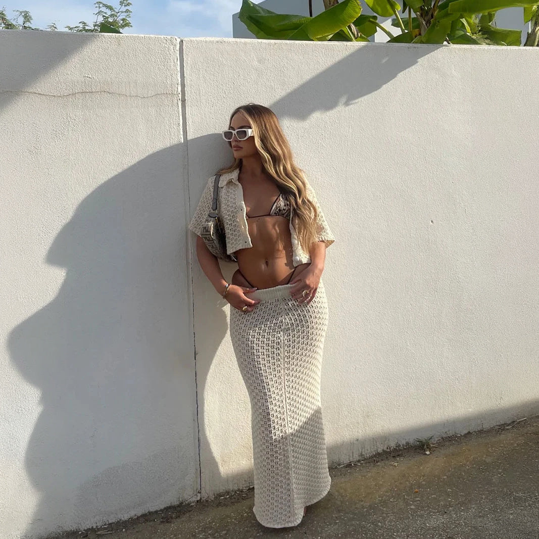 Ensemble Deux Pièces Femme - Top Court & Jupe Longue - Style Bohème Chic-marbella vibes-Marais Paris-Marais Paris