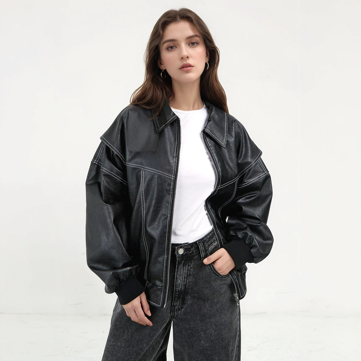 Vestes Femme Marais Paris: Oversize, Détails Contrastants, Chic-Marais Paris-Noir-S-Marais Paris