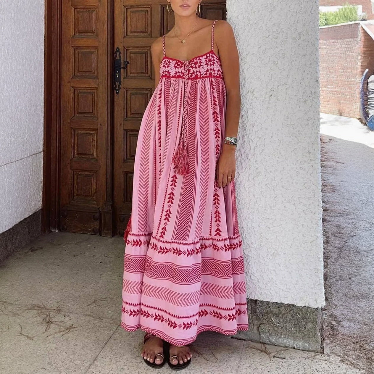 Robe Longue Bohème Broderie Artisanale - Marais Paris-Maxi Dresses-Marais Paris-4 - 6 (XS)-Marais Paris