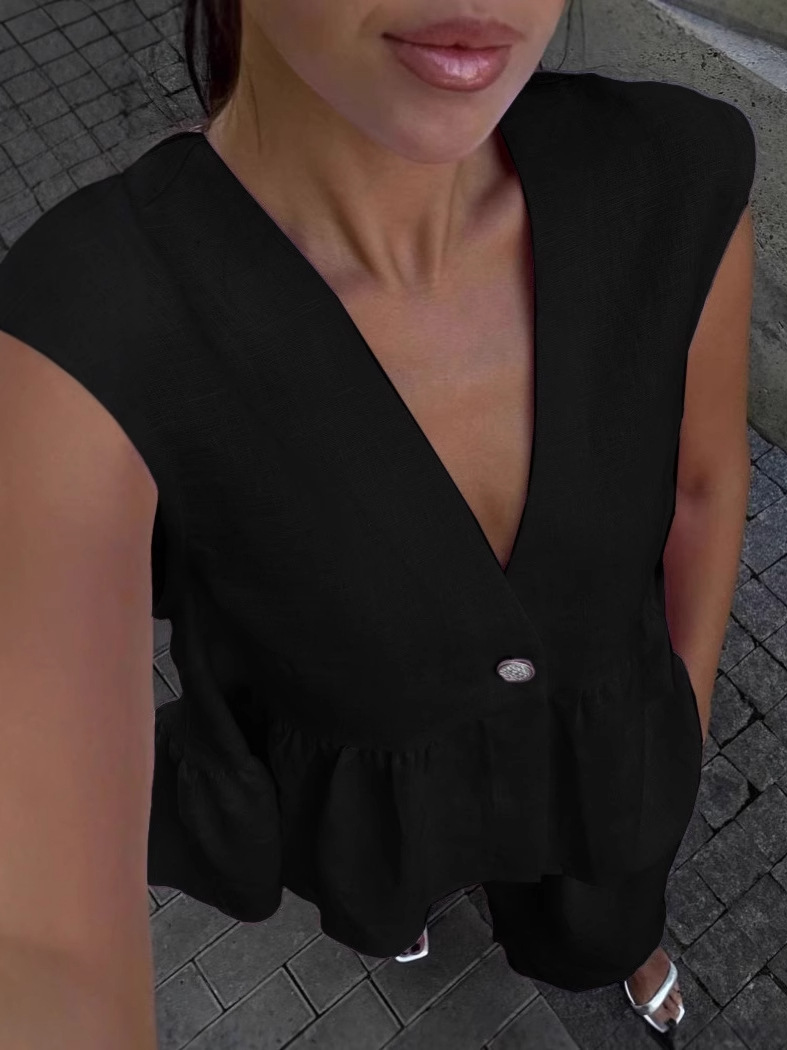 Marais Paris Ensemble Deux Pièces Femme – Lin Léger, Haut Sans Manches Col V & Pantalon Large-83272-792593cb-1e53-49a2-b823-f7e44b6c1b49