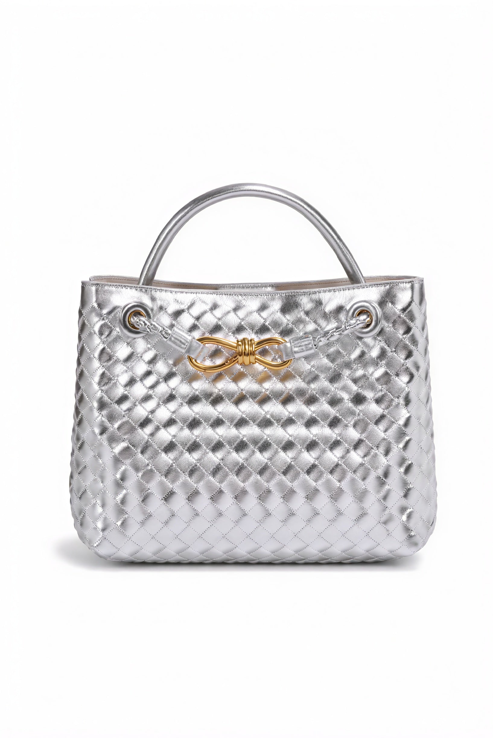 Sac à Main Tissé Femme - Élégant, Structuré, Marais Paris-Bags-Marais Paris-Argent-Marais Paris