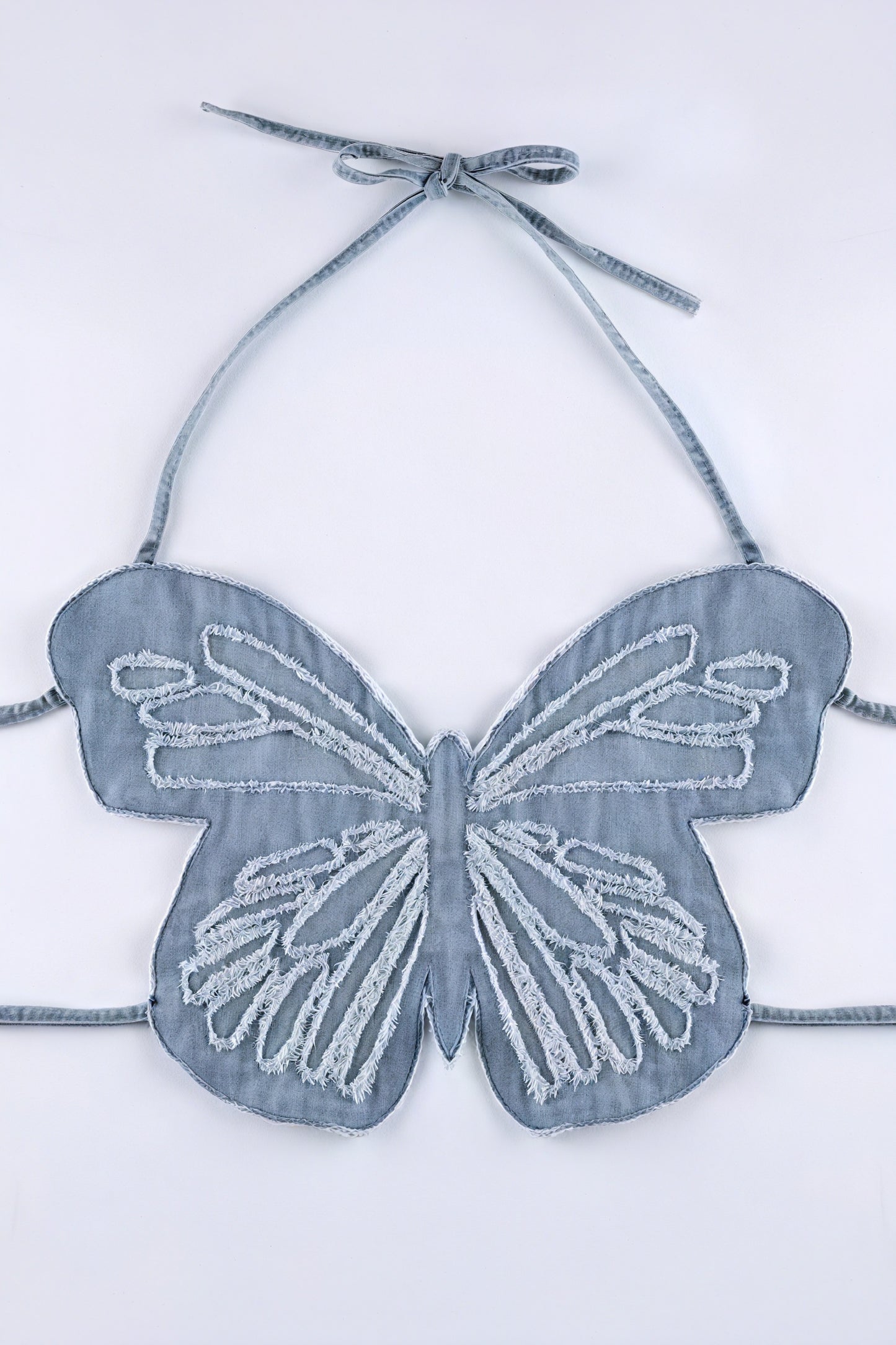 Haut Dos Nu Papillon Texturé - Bretelles Ajustables, Design Unique-Crop Tops-Marais Paris-Marais Paris