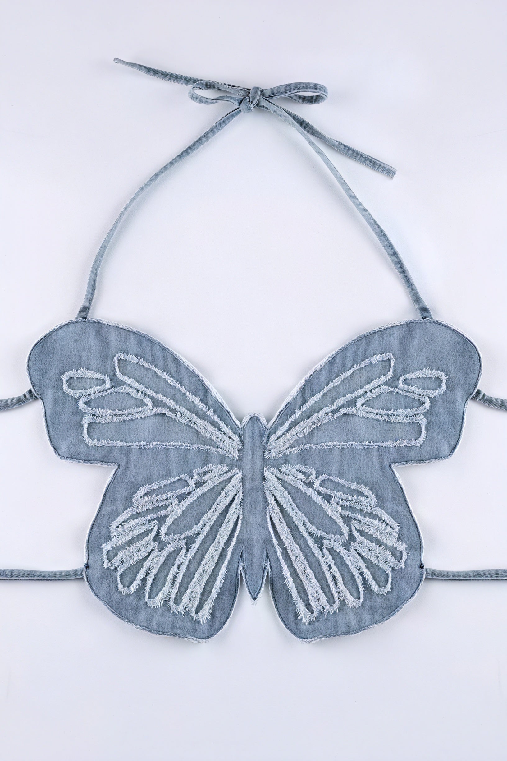 Haut Dos Nu Papillon Texturé - Bretelles Ajustables, Design Unique-Crop Tops-Marais Paris-Marais Paris