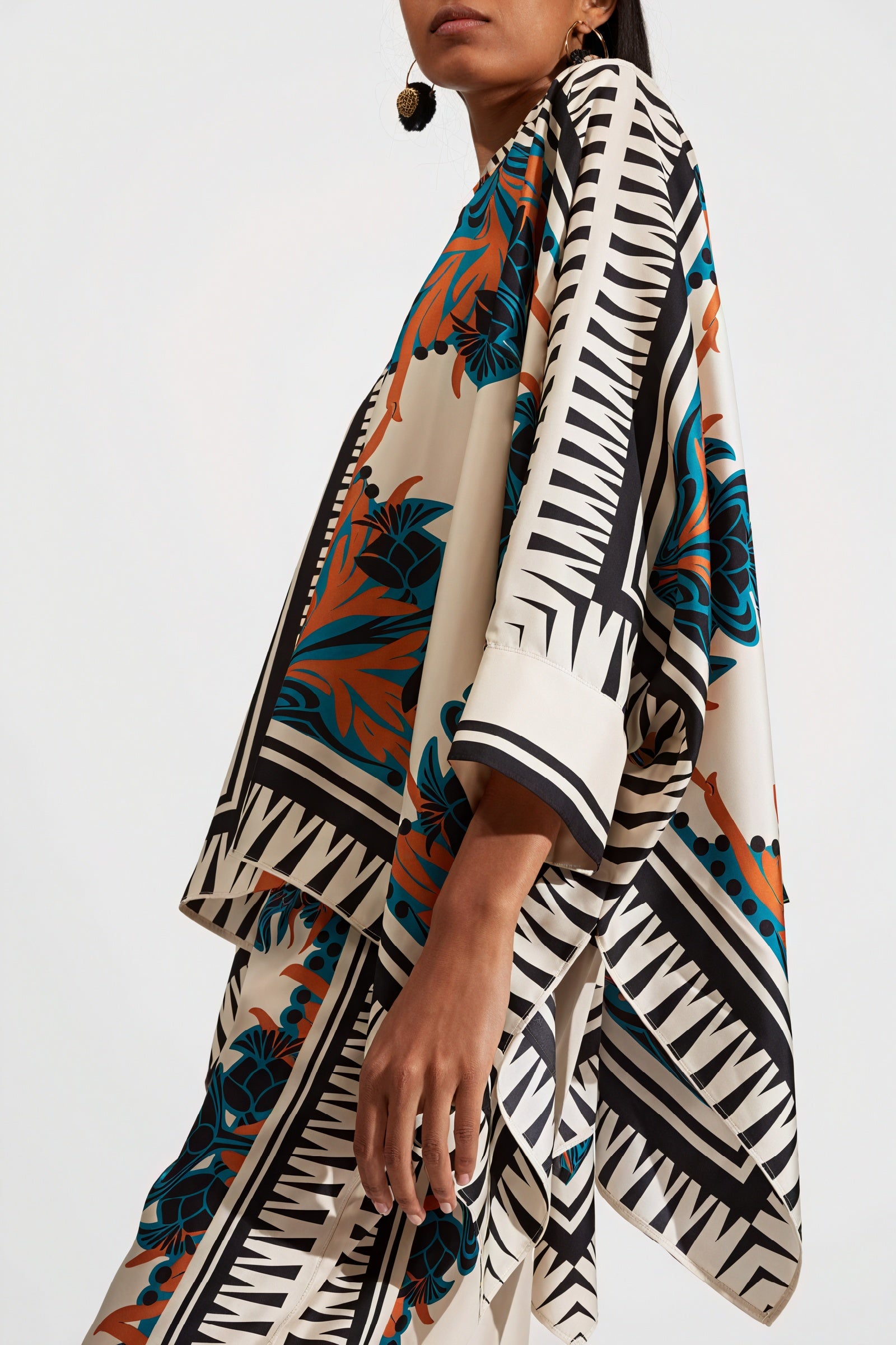 Ensemble Kimono & Pantalon Fluide Imprimé - Style Bohème Luxe, Ceinture Assortie-Sets-Marais Paris-Marais Paris