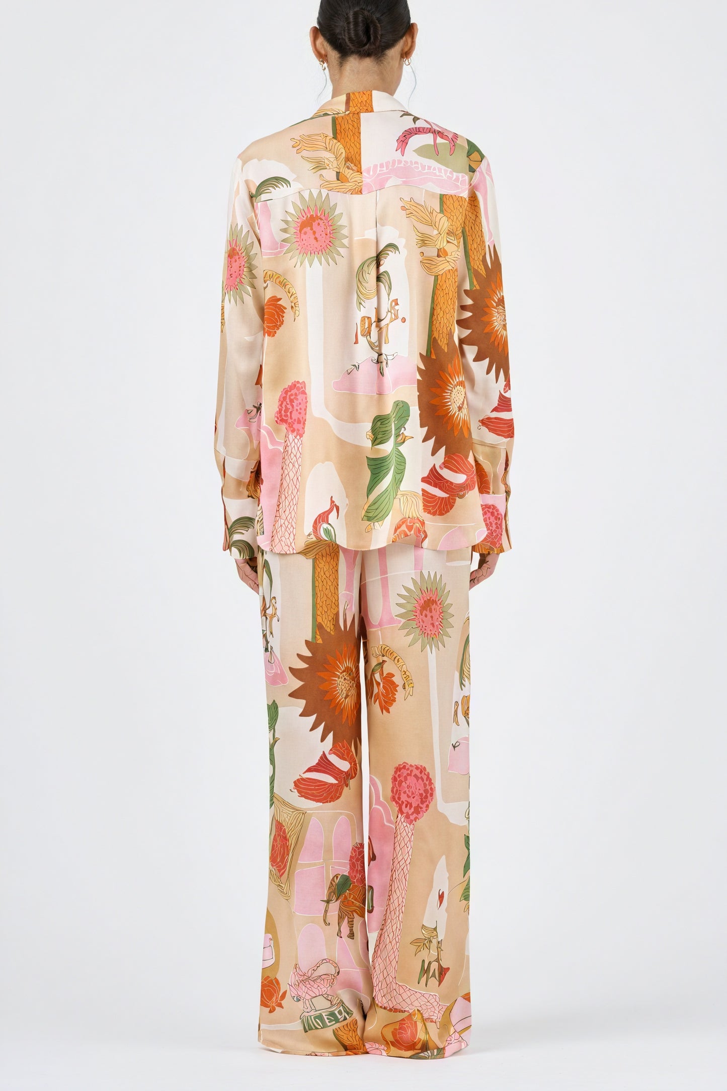 Ensemble de Nuit Femme Imprimé, Pantalon Large, Chemise Boutonnée-Sets-Marais Paris-Marais Paris