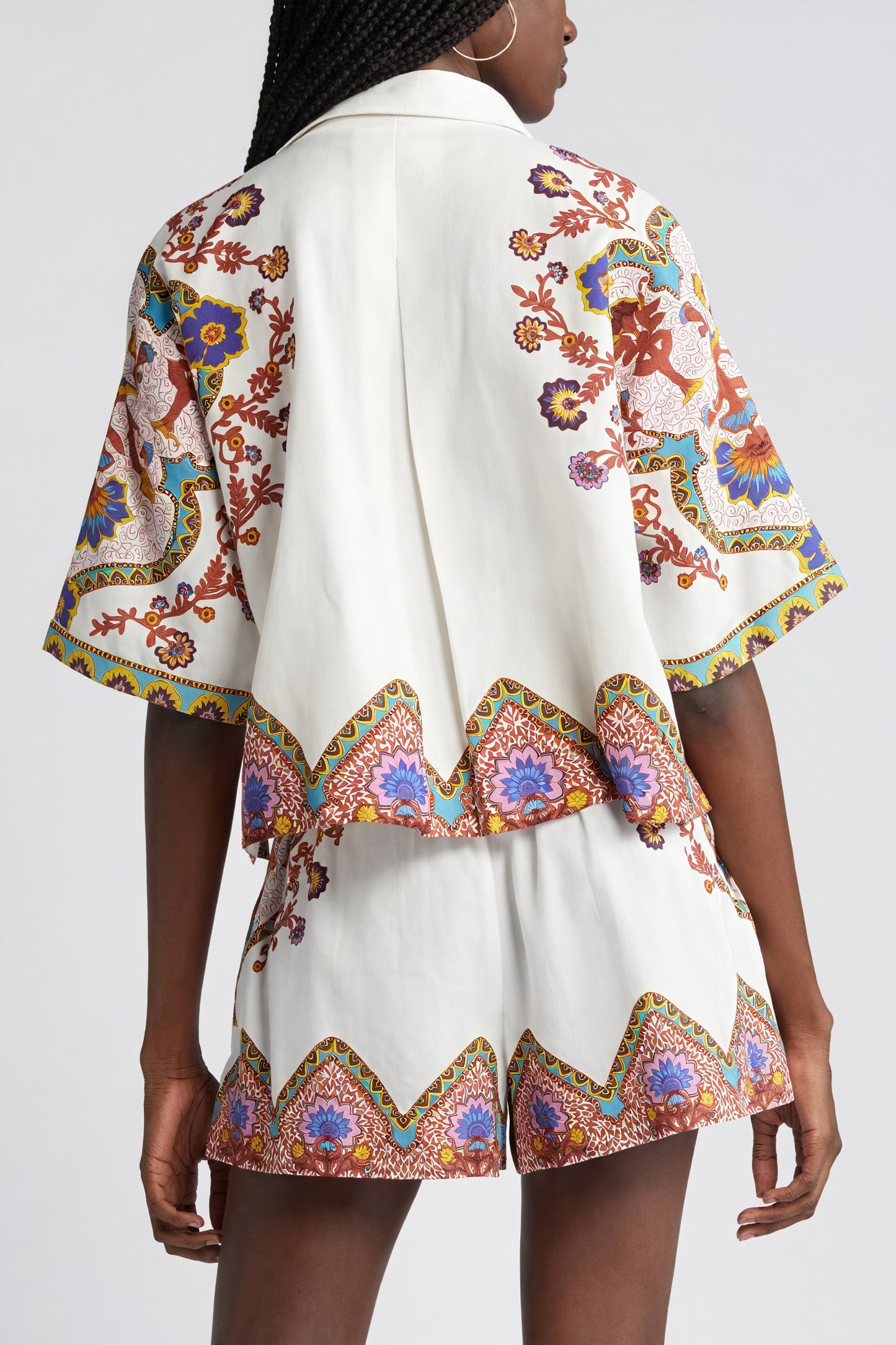 Chemisier Femme Bohème Fleuri Manches Courtes-Short Sets-Marais Paris-Marais Paris