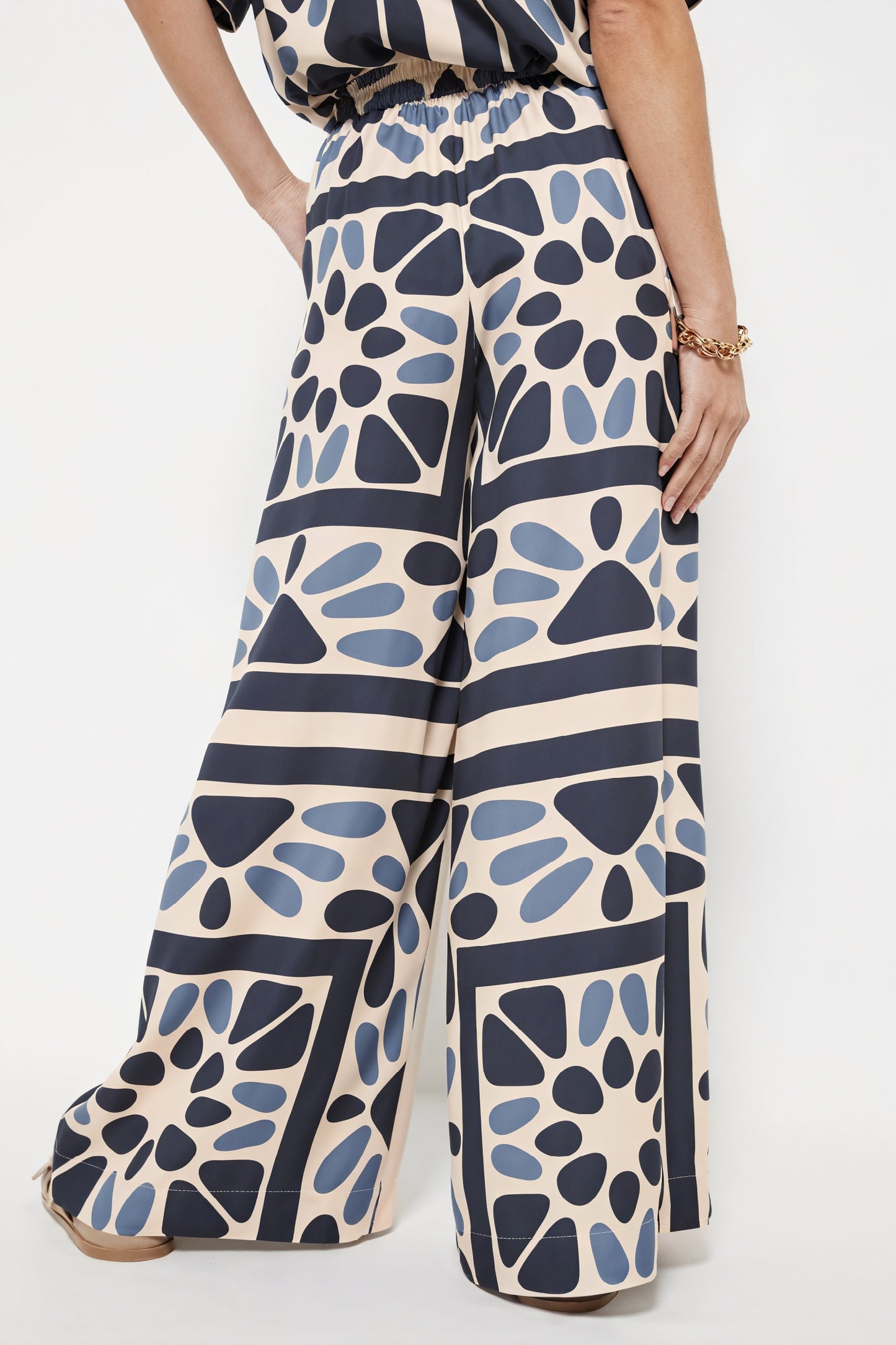 Chemise Boutonnée Femme - Manches Courtes, Motif Abstrait-Sets-Marais Paris-Marais Paris