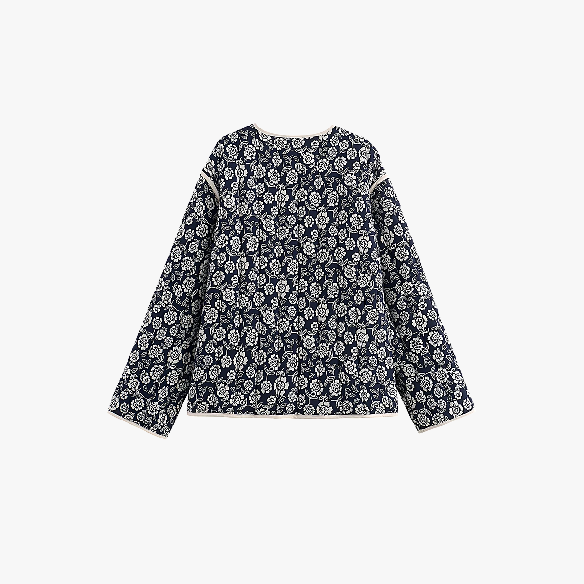 Veste Florale Femme - V-encolure, Poches Avant - Marais Paris-Jackets-Marais Paris-Marais Paris