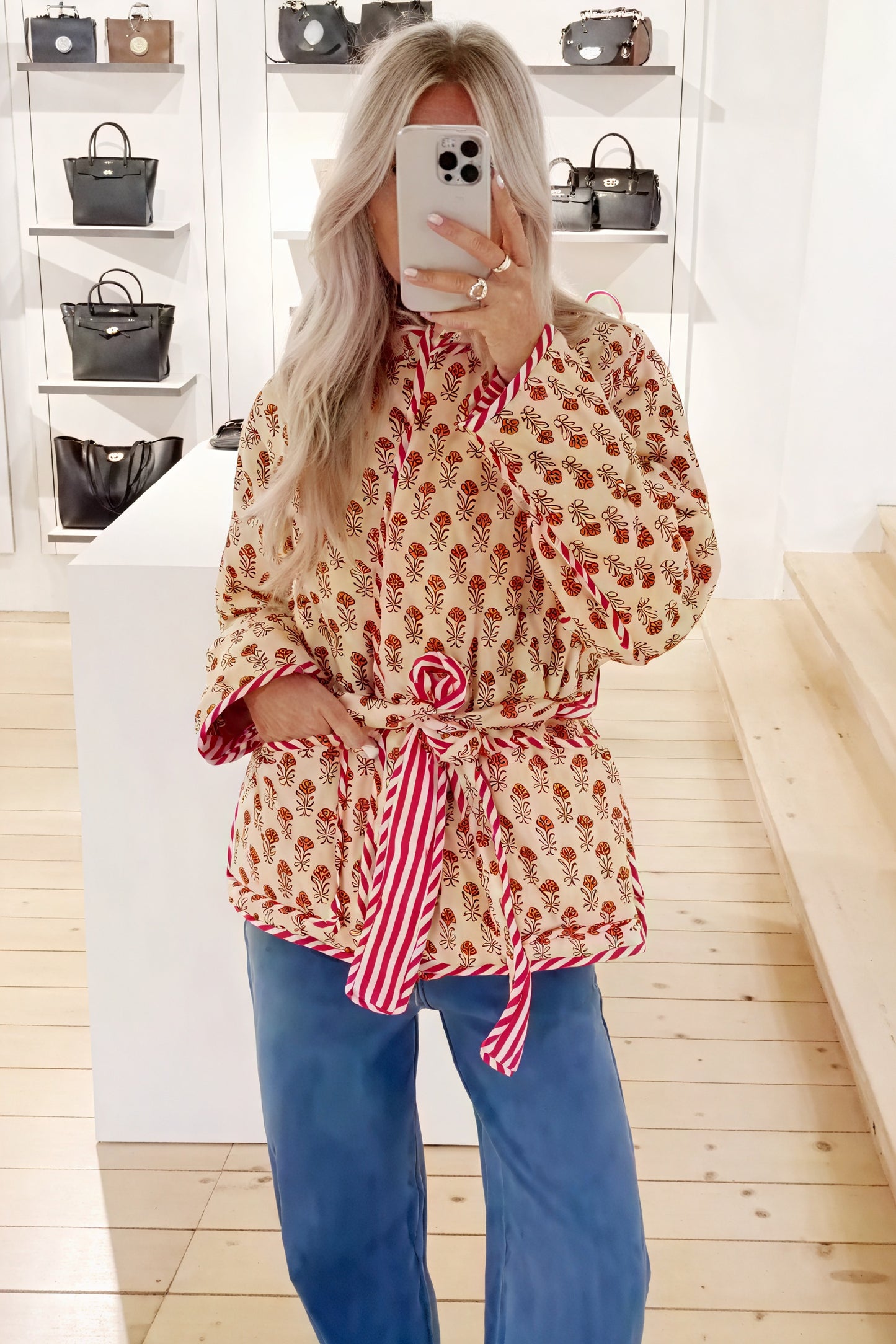 Veste Matelassée Florale Femme - Ceinture à Nouer, Réversible-Jackets-Marais Paris-Marais Paris