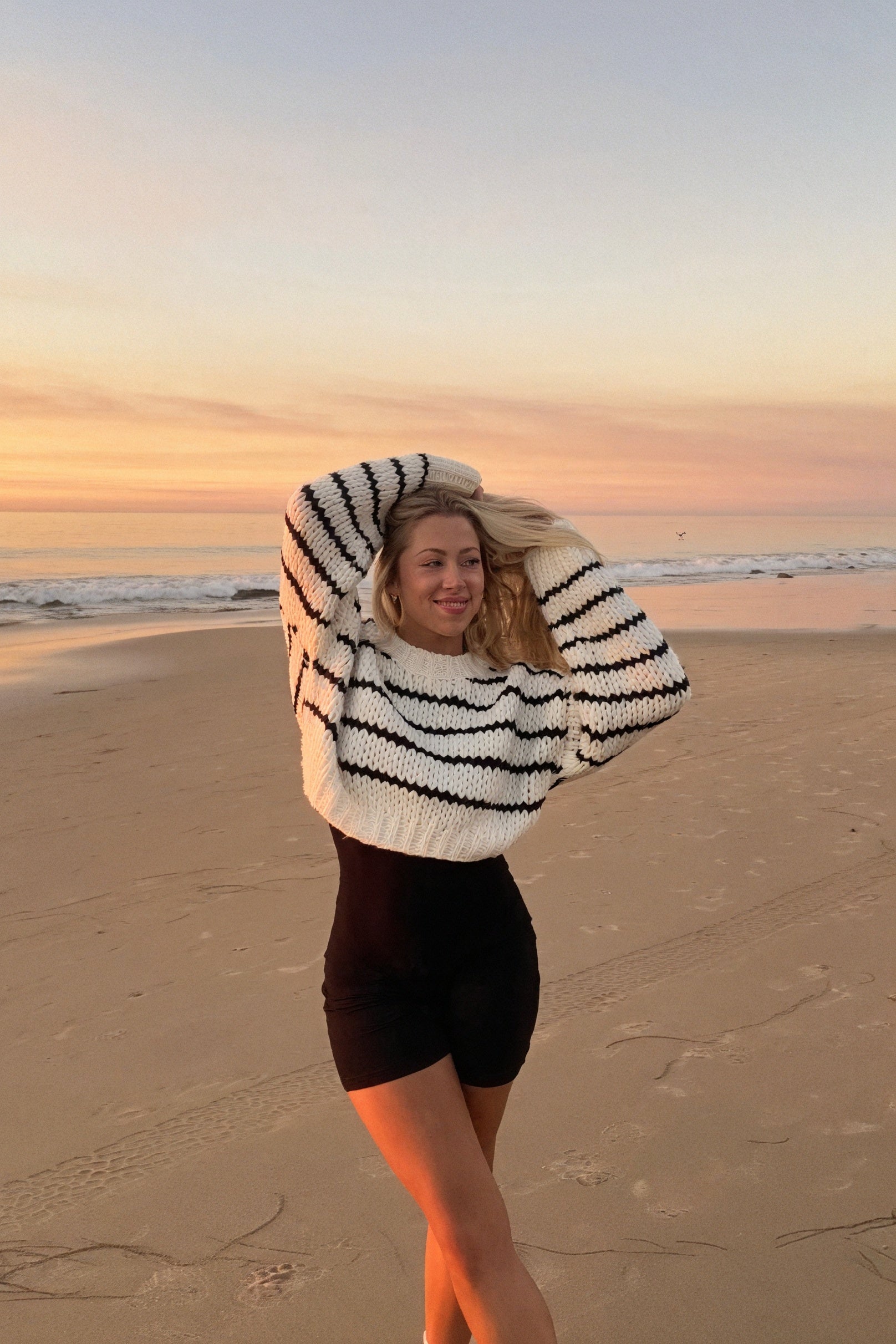 Pull Court Tricoté à Rayures - Coupe Moderne, Confortable-Sweaters-Marais Paris-Marais Paris