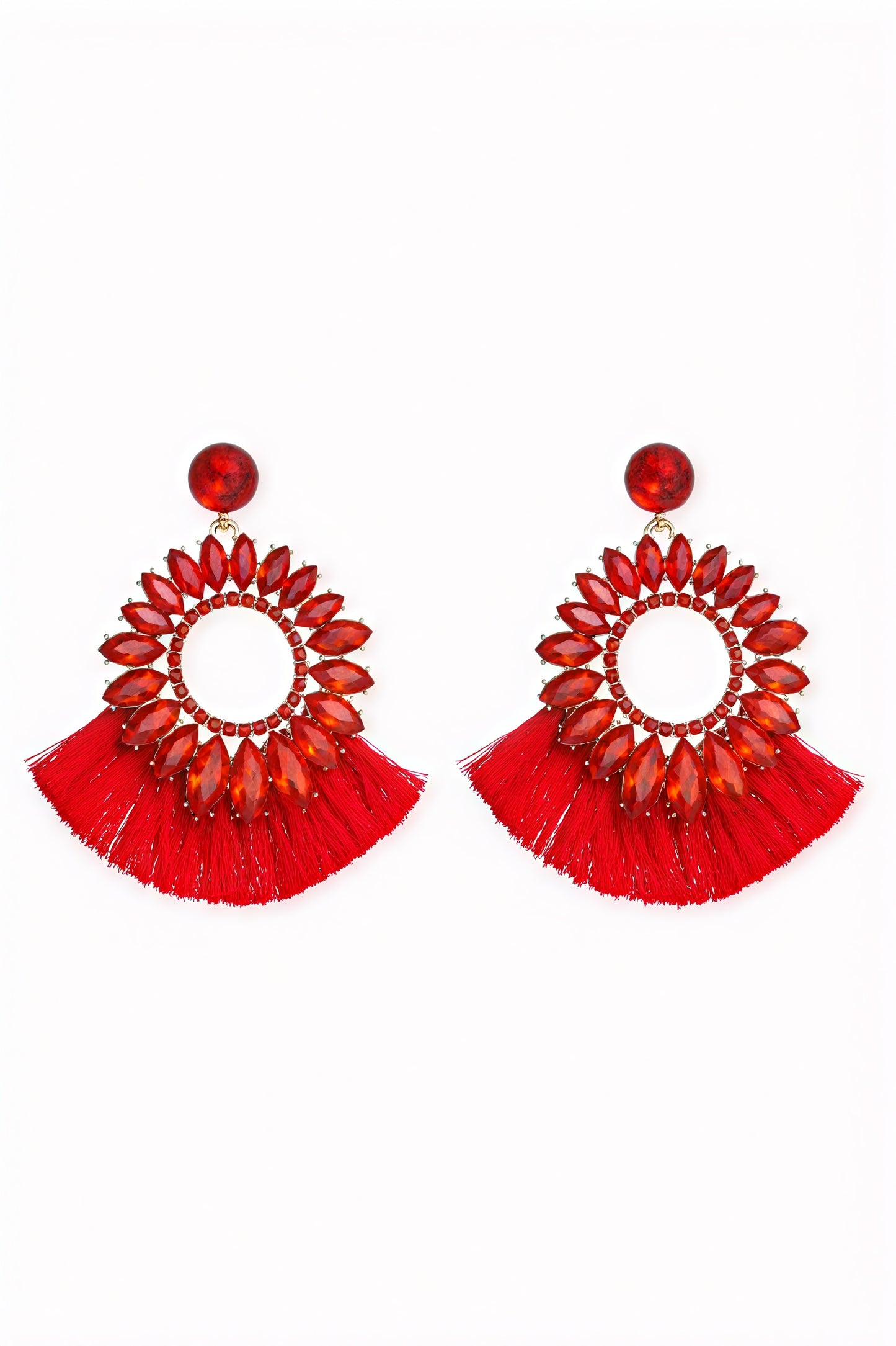 Boucles d'oreilles pendantes – Gemmes, Pompons, Design Circulaire-Earrings-Marais Paris-Marais Paris