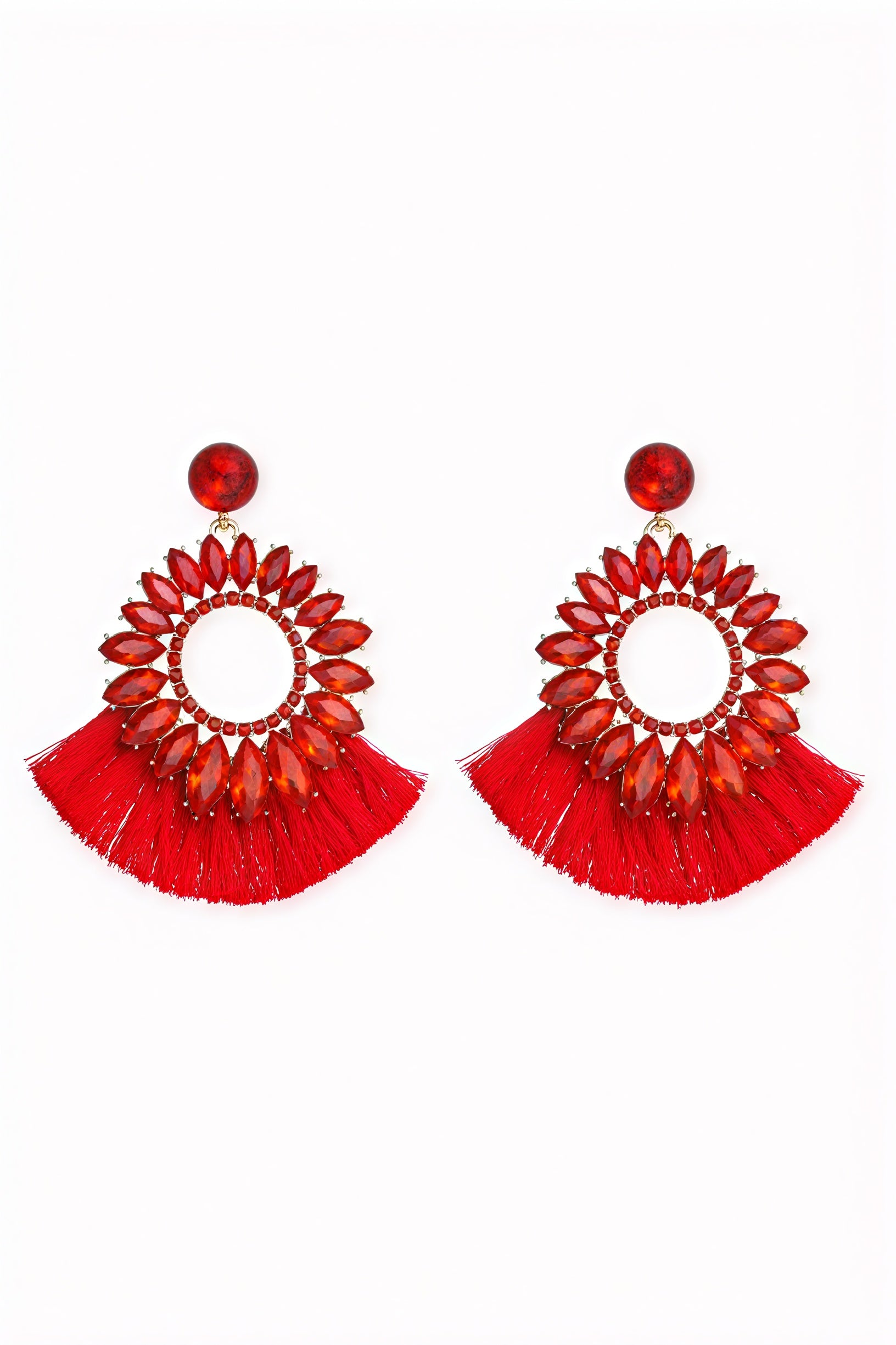 Boucles d'oreilles pendantes – Gemmes, Pompons, Design Circulaire-Earrings-Marais Paris-Marais Paris