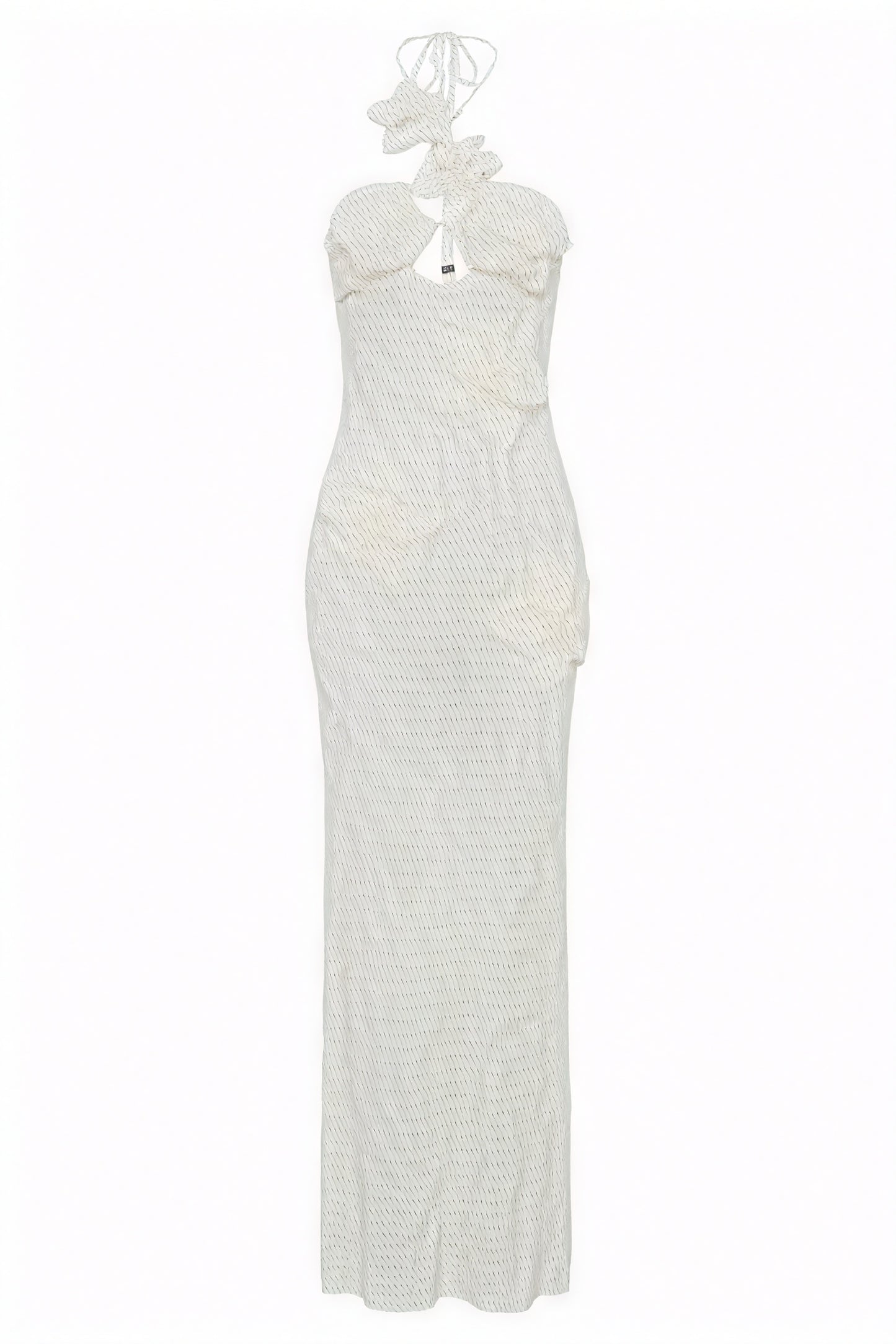 Robe Longue Bohème Florale Crochetée - Halter, Appliqués Floraux-Dresses-Marais Paris-Marais Paris