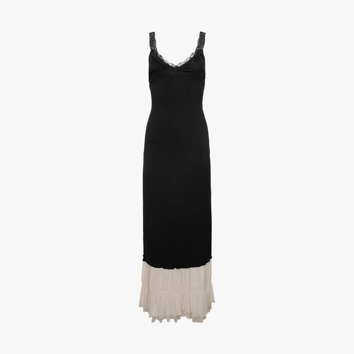 Robe Maxi Élégante - Bretelles Spaghetti, Jupe Volantée-Dresses-Marais Paris-Marais Paris