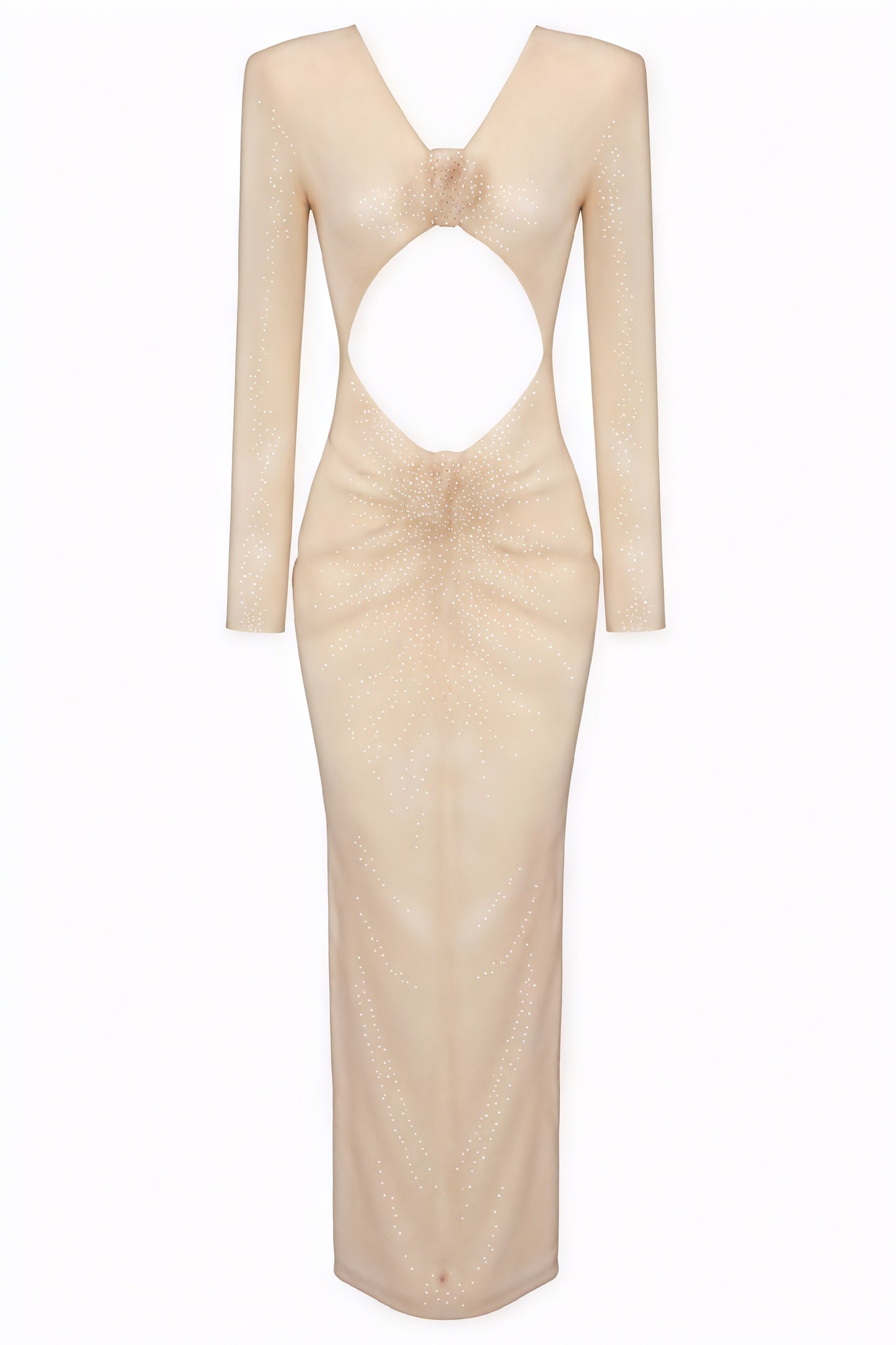 Robe Longue Scintillante, Décolleté V, Détails Floraux, Soirée-Dresses-Marais Paris-Marais Paris