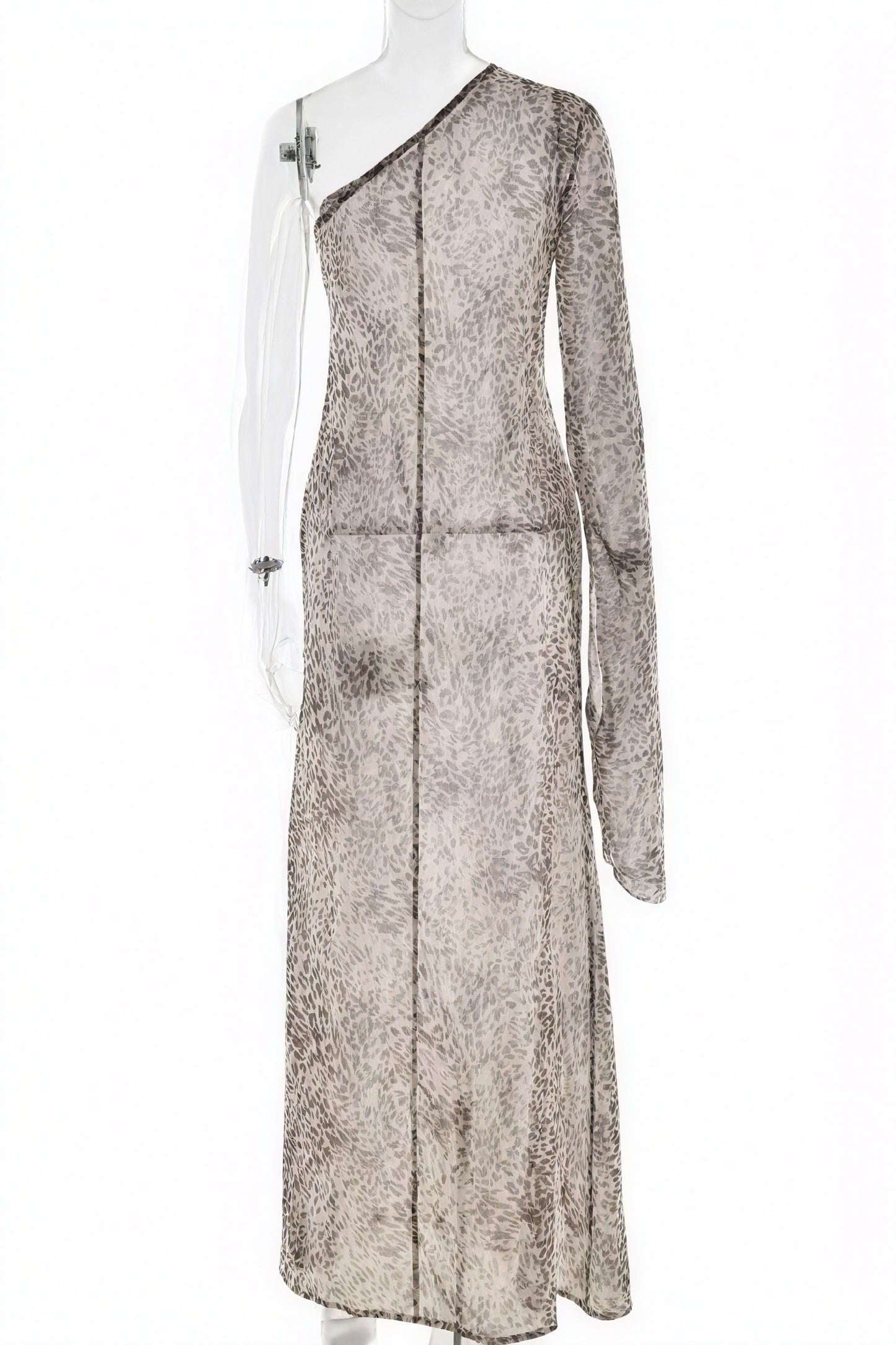 Robe Bohème à Épaule Dénudée Imprimé Animal-Maxi Dresses-Marais Paris-Marais Paris