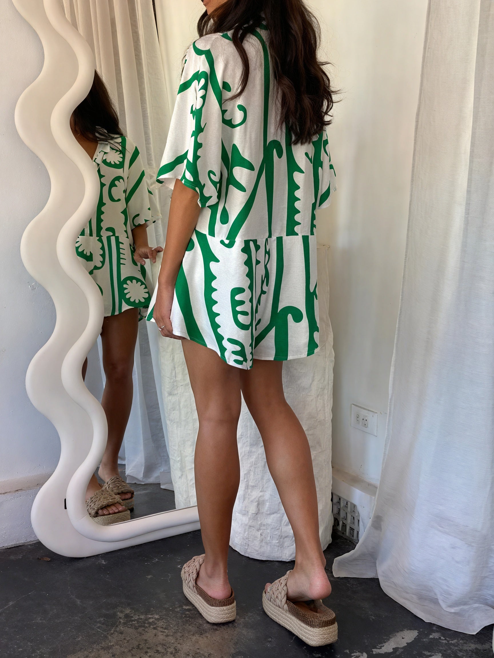 Robe Femme Manches Courtes Boutonnée Imprimée Motif Unique-81581-d1d4222a-b415-4b9e-973f-0260d80d54d6